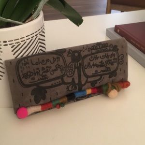 Colorful Clutch Purse Wallet, farsi writing detail